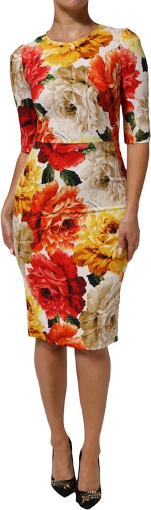 Dolce & Gabbana Dolce & Gabbana Multicolor Floral Print Viscose Sheath Dress