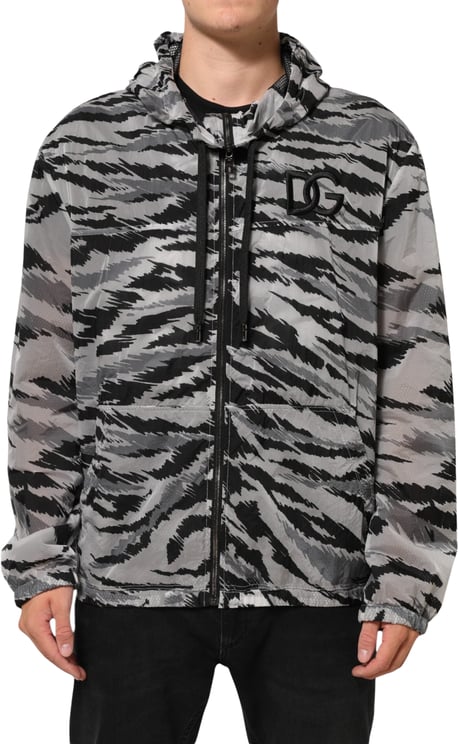 Dolce & Gabbana Dolce & Gabbana Gray Camouflage Hooded Sweatshirt Jacket