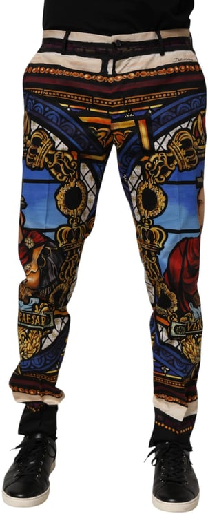 Dolce & Gabbana Dolce & Gabbana Multicolor Julias Ceasar Print Tapered Pants