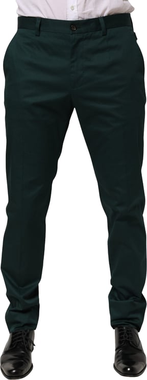Dolce & Gabbana Dolce & Gabbana Green Cotton Formal Dress Men Trouser Pants