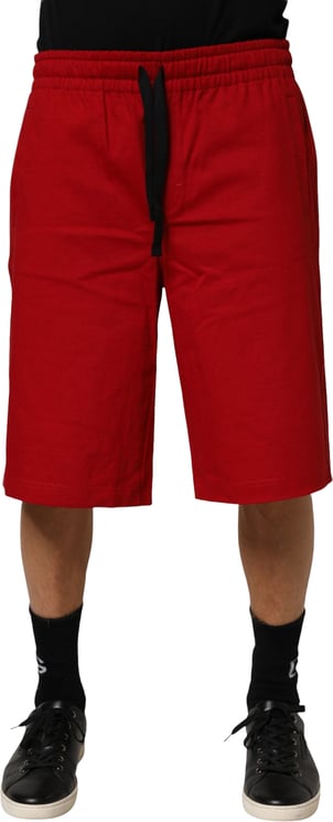Dolce & Gabbana Dolce & Gabbana Red Cotton MidWaist Drawstring Bermuda Pants