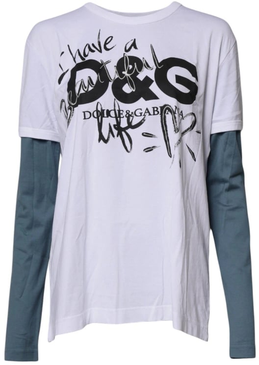 Dolce & Gabbana Dolce & Gabbana White Graphic Print Cotton Crew Neck T-shirt