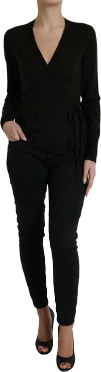 Dolce & Gabbana Dolce & Gabbana Black Wool V-neck Crossed Cardigan Sweater