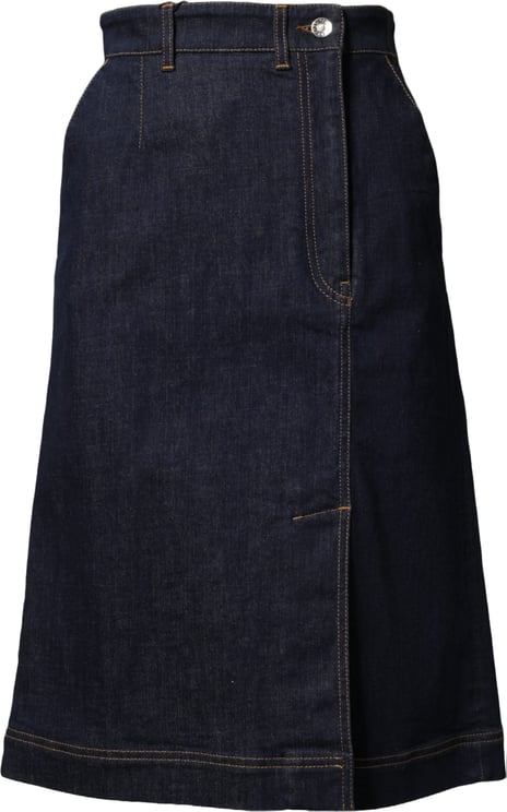 Dolce & Gabbana Dolce & Gabbana Dark Blue Cotton A-line Denim Midi Skirt