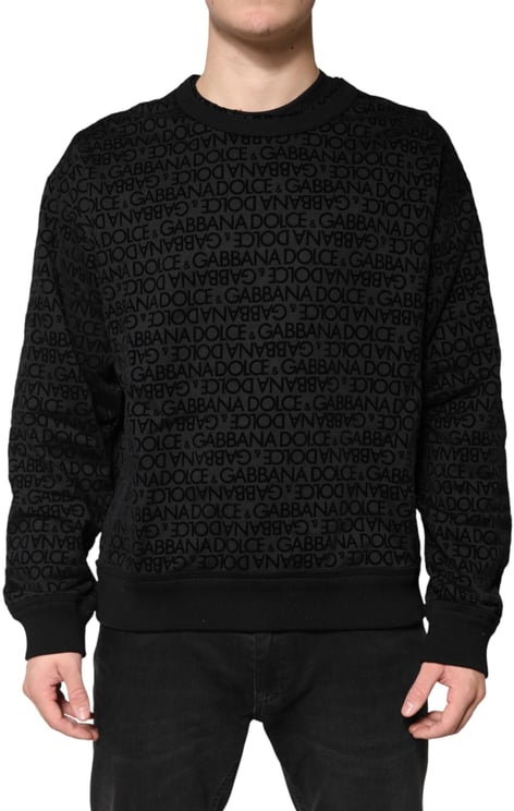Dolce & Gabbana Dolce & Gabbana Black Monogram Crew Neck Sweatshirt Sweater