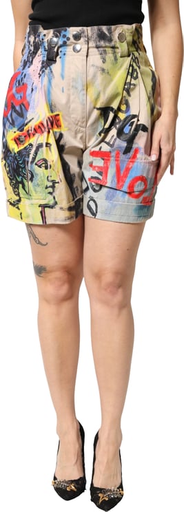 Dolce & Gabbana Dolce & Gabbana Multicolor Graffiti HighWaist Bermuda Shorts