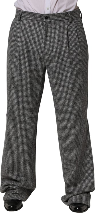 Dolce & Gabbana Dolce & Gabbana Gray Houndstooth Straight Dress Trouser Pants