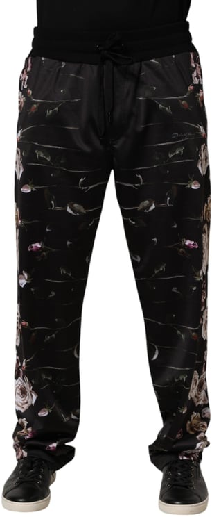 Dolce & Gabbana Dolce & Gabbana Black Floral Straight-Leg Chino Trouser Pants