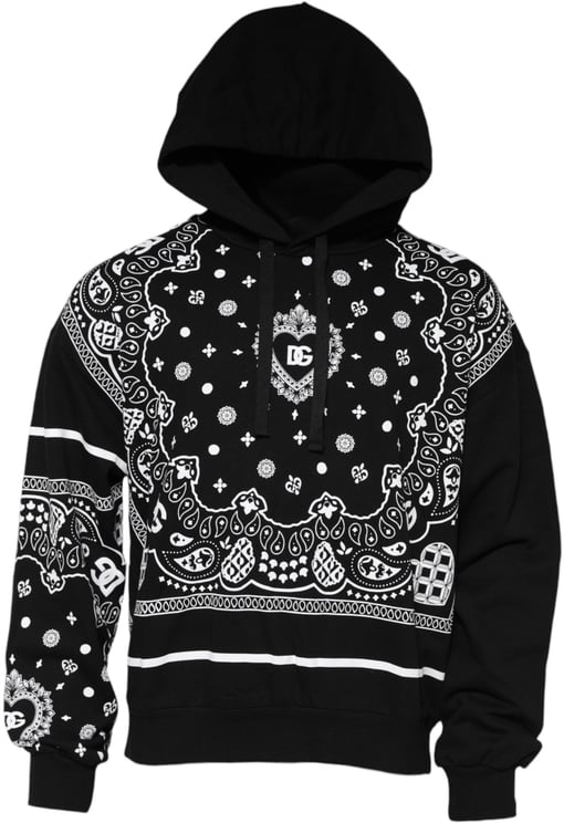 Dolce & Gabbana Dolce & Gabbana Black Bandana Hooded Men Sweatshirt Sweater