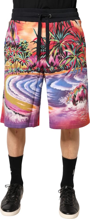 Dolce & Gabbana Dolce & Gabbana Multicolor Graphic Print Cotton Bermuda Shorts