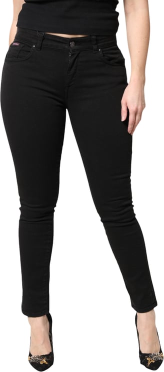 Dolce & Gabbana Dolce & Gabbana Black Cotton Mid Waisted Skinny Denim Jeans