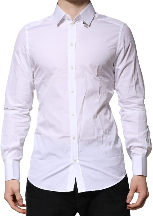 Dolce & Gabbana Dolce & Gabbana White Cotton GOLD Long Sleeves Formal Shirt