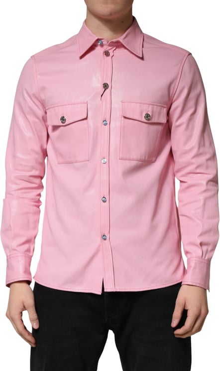 Dolce & Gabbana Dolce & Gabbana Pink Cotton Collared Men Button Down Shirt