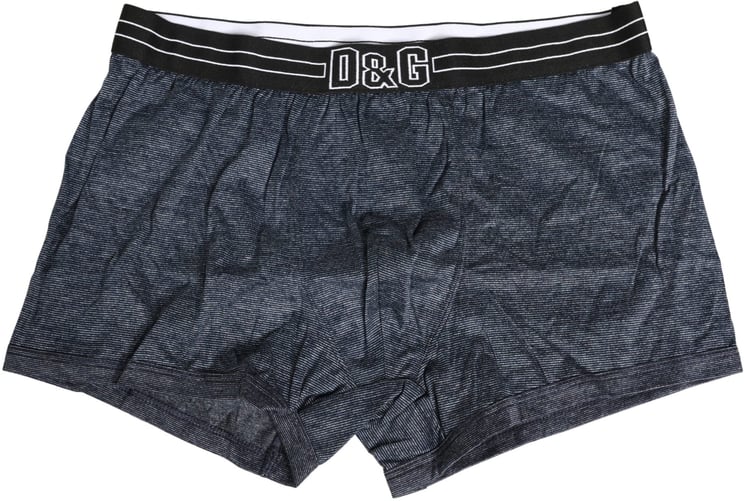 Dolce & Gabbana Dolce & Gabbana Dark Blue Logo Cotton Regular Boxer Underwear
