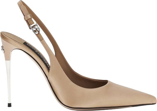 Dolce & Gabbana Dolce & Gabbana Beige Silk High Heel Pumps