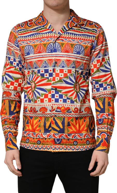 Dolce & Gabbana Dolce & Gabbana Multicolor Sicilian Carretto Twill Cotton Men Shirt