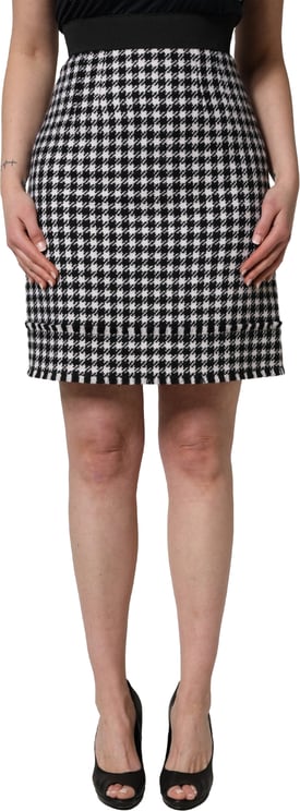 Dolce & Gabbana Dolce & Gabbana Black White Houndstooth HighWaist Mini Skirt