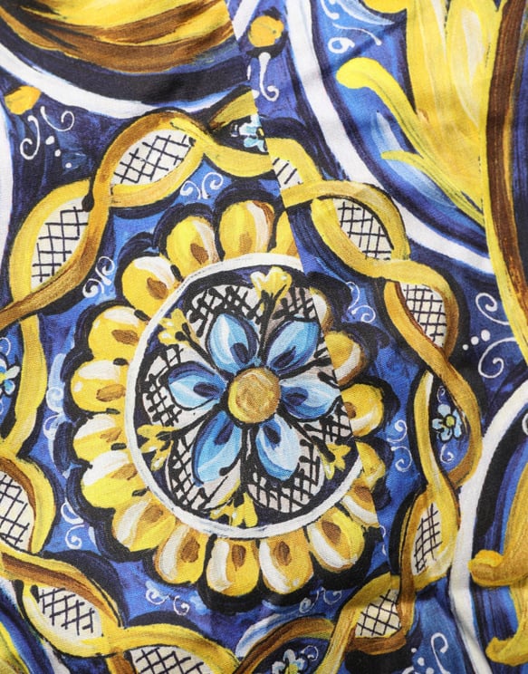 Dolce & Gabbana Dolce & Gabbana Multicolor Majolica Print Cotton Blouse Top