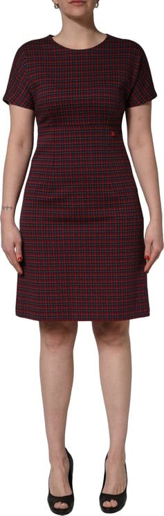 Dolce & Gabbana Dolce & Gabbana Red Black Checkered ShortSleeve Sheath Dress