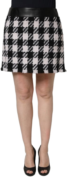 Dolce & Gabbana Dolce & Gabbana Black White Tweed Houndstooth Mini Skirt