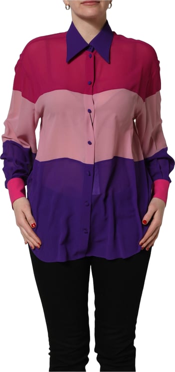Dolce & Gabbana Dolce & Gabbana Multicolor Silk Patchwork Shirt Blouse Top