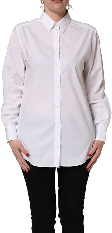 Dolce & Gabbana Dolce & Gabbana White Cotton Long Sleeve Button-Up Shirt Top