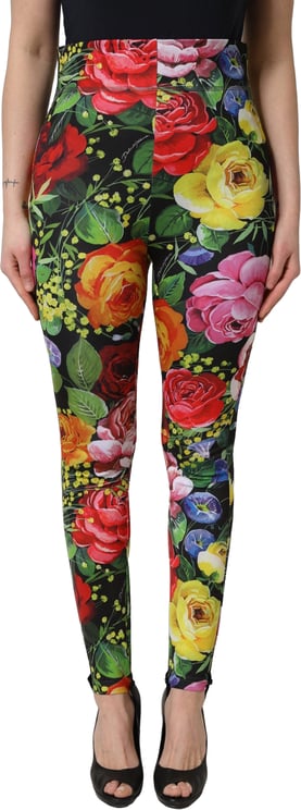 Dolce & Gabbana Dolce & Gabbana Multicolor Floral Stretch Jersey Leggings Pants