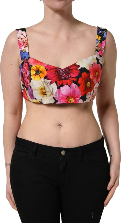 Dolce & Gabbana Dolce & Gabbana Multicolor Floral Cropped Bustier Tank Top