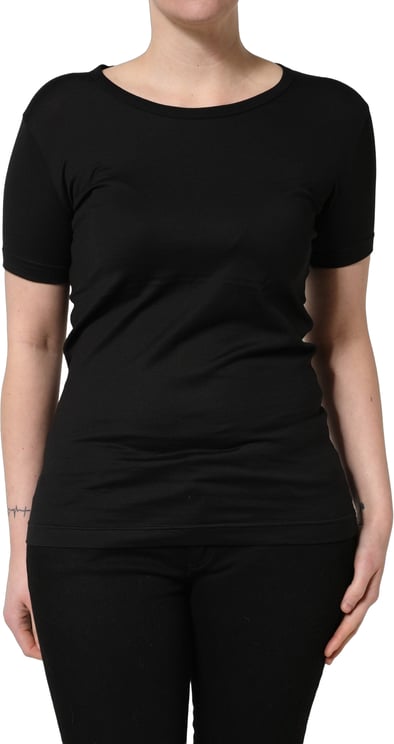 Dolce & Gabbana Dolce & Gabbana Black Cotton Round Neck Short Sleeves T-Shirt