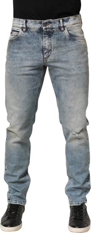 Dolce & Gabbana Dolce & Gabbana Blue Washed Mid Waist Straight Men Denim Jeans