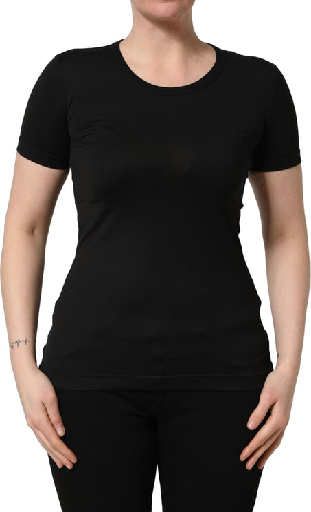 Dolce & Gabbana Dolce & Gabbana Black Cotton Round Neck Short Sleeve T-shirt