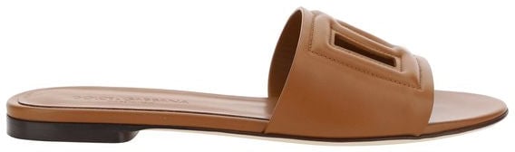 Dolce & Gabbana Dolce & Gabbana Brown Calf Leather Bos Taurus Flat Sandals