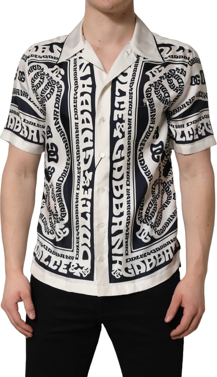 Dolce & Gabbana Dolce & Gabbana Black White Logo Bandana Short Sleeves Shirt