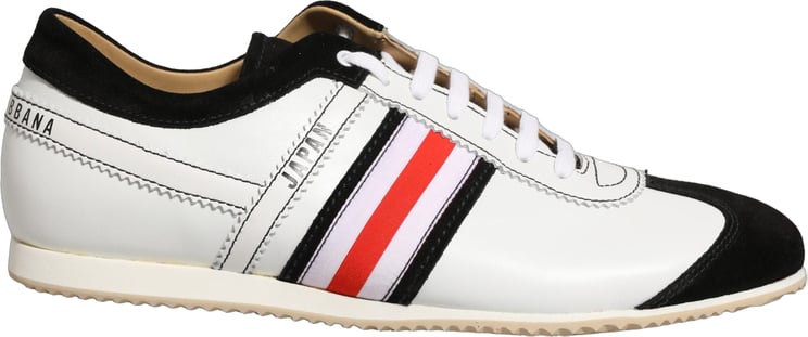 Dolce & Gabbana Dolce & Gabbana Black White Leather Suede Low Top Sneakers Shoes