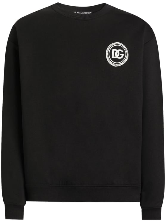 Dolce & Gabbana Crewneck Knit Sweatshirt with Ribbed Cuffs