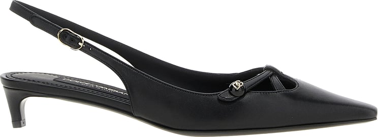 Dolce & Gabbana Dolce & Gabbana Black Lamb Leather Mid Heel Pumps