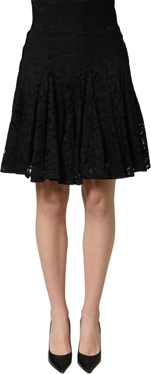 Dolce & Gabbana Dolce & Gabbana Black Floral Cut Out Lace A-line Mini Skirt