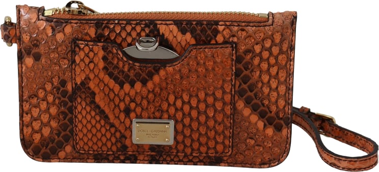 Dolce & Gabbana Dolce & Gabbana Brown Leather Coin Purse Wristlet Mirror AGNESE Wallet
