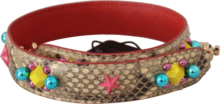 Dolce & Gabbana Dolce & Gabbana Beige Python Leather Crystals Shoulder Strap