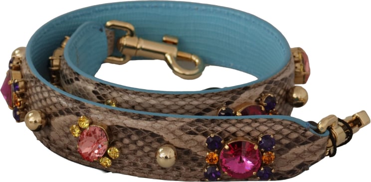 Dolce & Gabbana Dolce & Gabbana Brown Exotic Leather Crystals Shoulder Strap