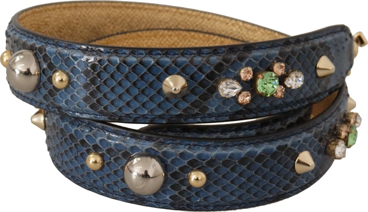 Dolce & Gabbana Dolce & Gabbana Blue Exotic Leather Crystals Shoulder Strap