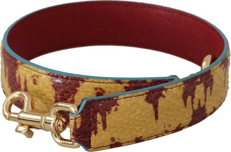 Dolce & Gabbana Dolce & Gabbana Yellow Red Leather Gold Tone Shoulder Strap