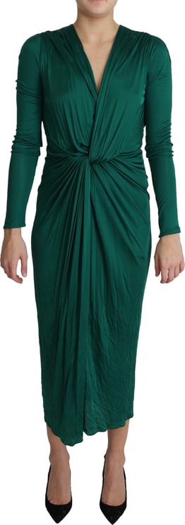 Dolce & Gabbana Dolce & Gabbana Green Fitted Silhouette Midi Viscose Dress