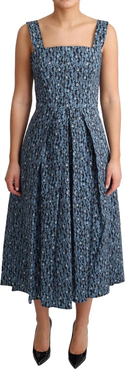 Dolce & Gabbana Dolce & Gabbana Blue Heart Cotton A-Line Stretch Dress
