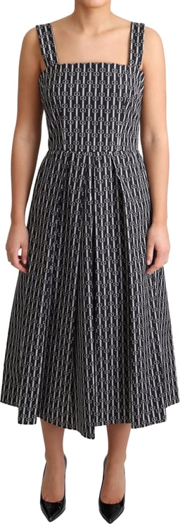 Dolce & Gabbana Dolce & Gabbana Black White Pattern Cotton A-Line Dress