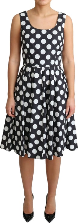 Dolce & Gabbana Dolce & Gabbana Black Polka Dotted Cotton A-Line Dress