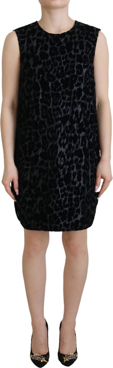 Dolce & Gabbana Dolce & Gabbana Black Leopard Shift Mini Polyester Dress