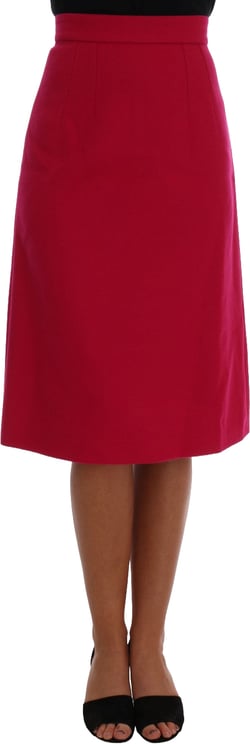 Dolce & Gabbana Dolce & Gabbana Pink Wool Knee Long A-Line Skirt