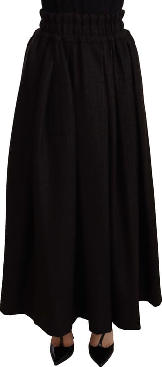 Dolce & Gabbana Dolce & Gabbana Black Wool High Waist Maxi PIECE Skirt