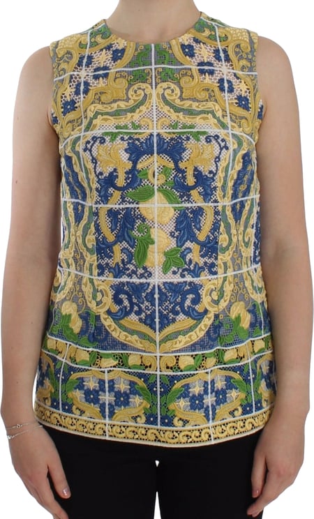 Dolce & Gabbana Dolce & Gabbana Multicolor Majolica Embroidered Sweater